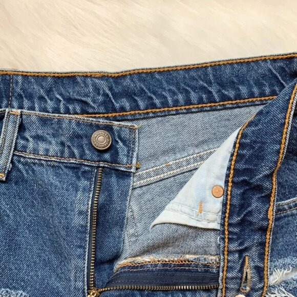 Levi’s Women’s Jean Shorts Vintage Orange Tab Cutoff Distressed Denim High Rise - Picture 8 of 16